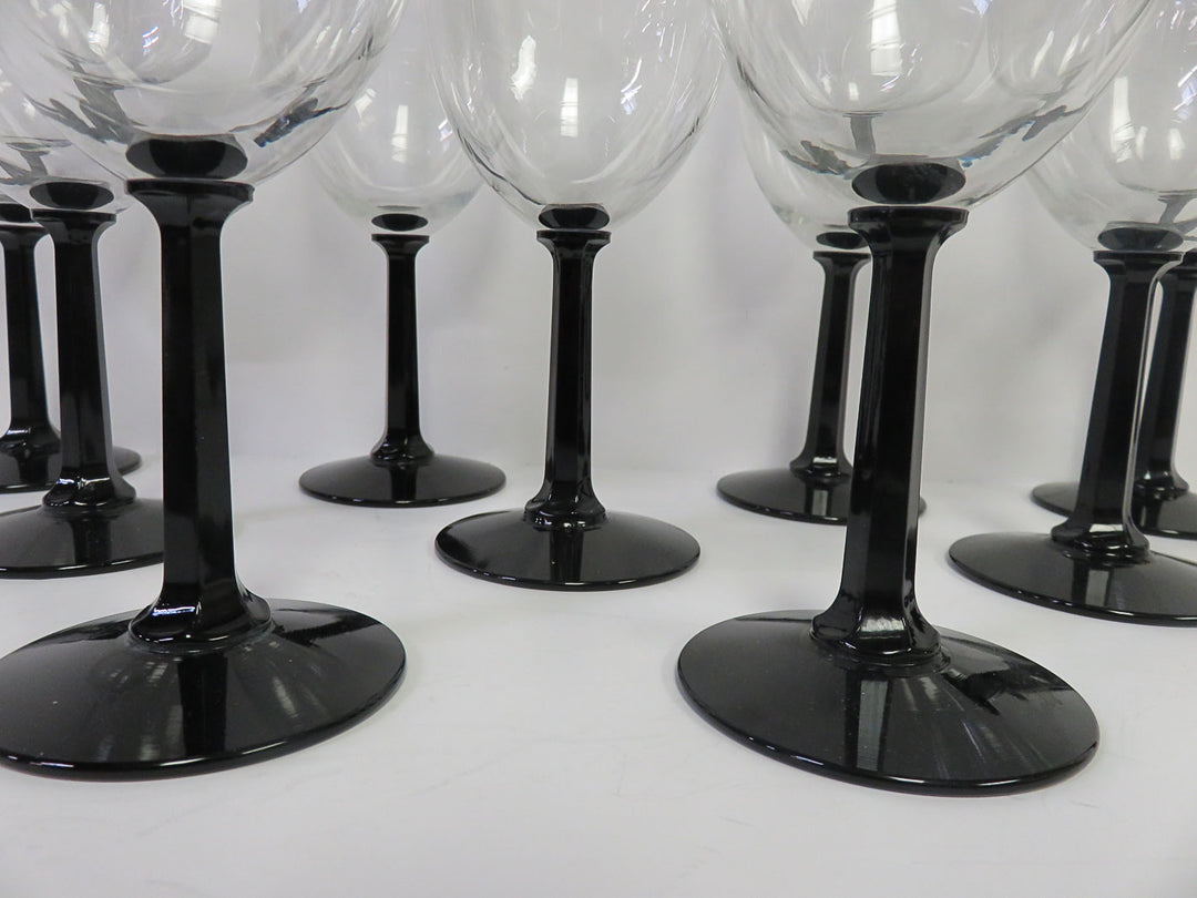 Black Stemmed Wine Glasses