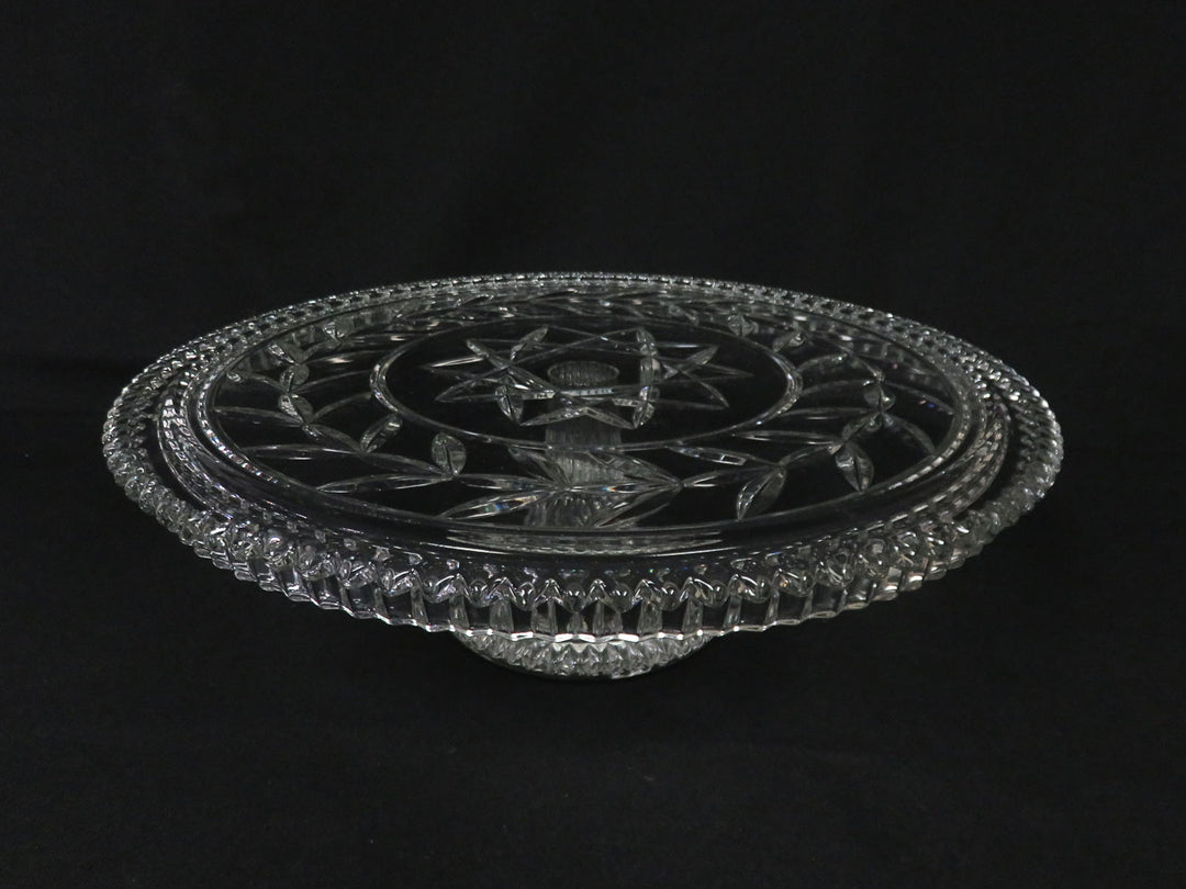 Pedestal Cut Glass Cake Plate