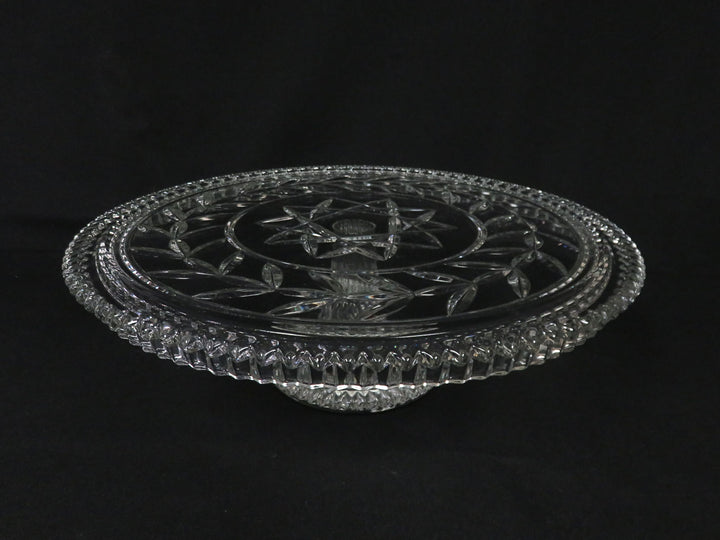 Pedestal Cut Glass Cake Plate