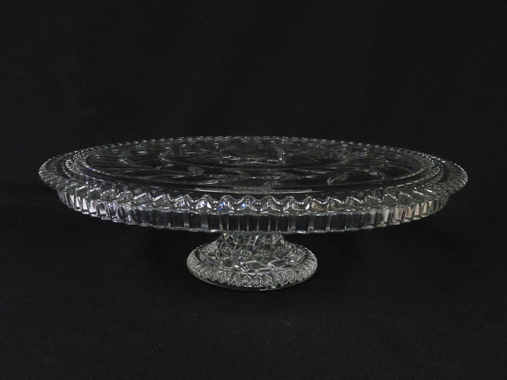 Pedestal Cut Glass Cake Plate