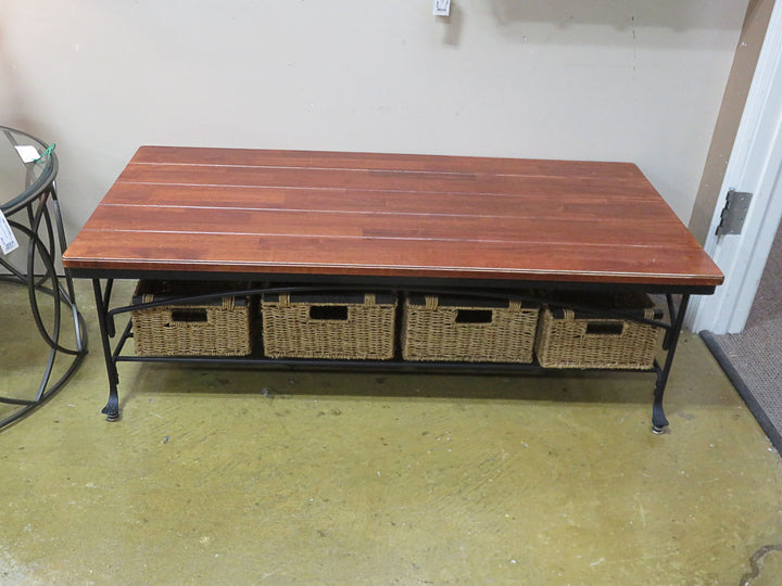 Coffee Table with Storage Baskets