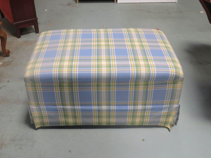 Plaid Storage Ottoman