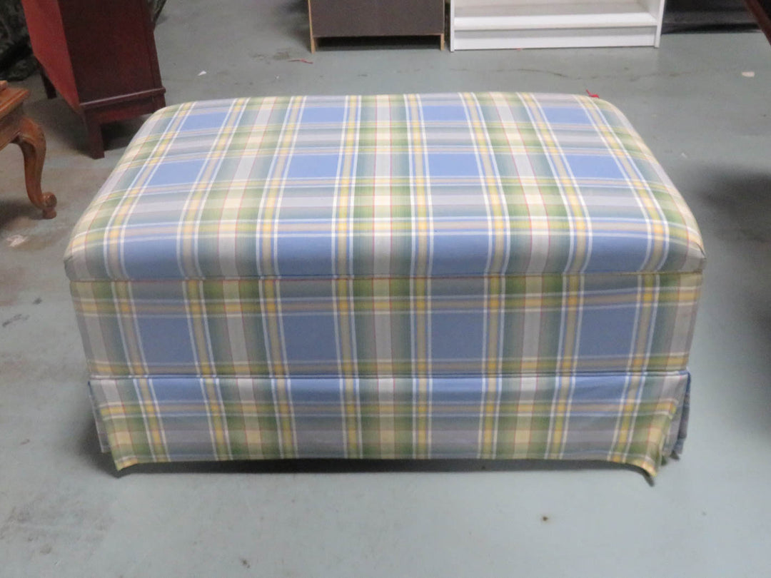 Plaid Storage Ottoman