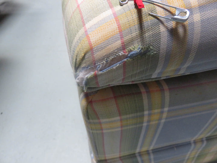 Plaid Storage Ottoman