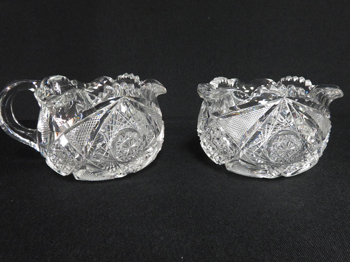 ABP Cut Glass Cream & Sugar