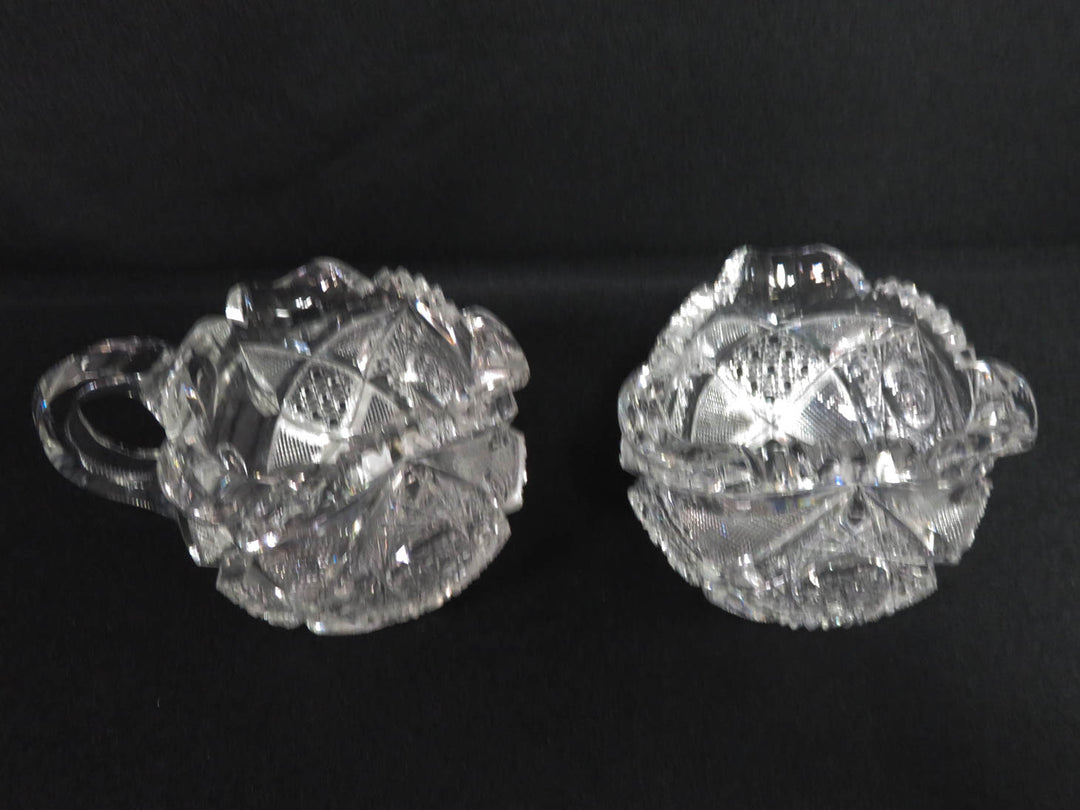 ABP Cut Glass Cream & Sugar