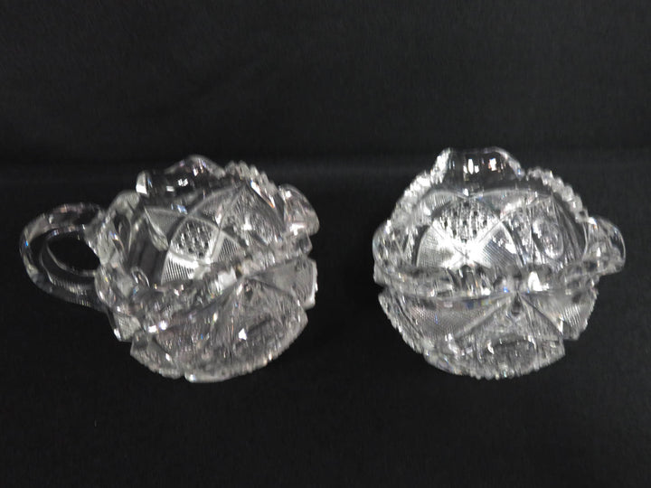 ABP Cut Glass Cream & Sugar