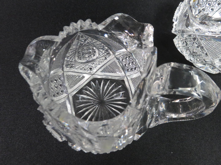 ABP Cut Glass Cream & Sugar