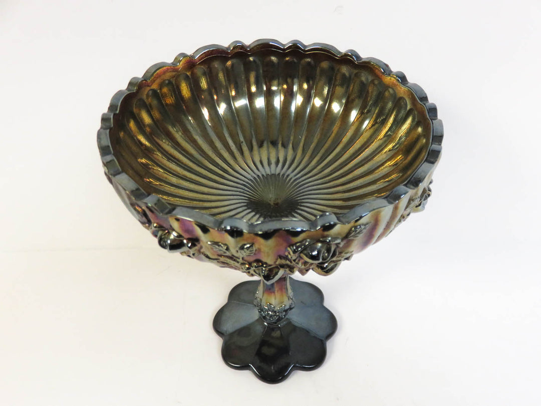 Fenton Amethyst Carnival Glass Compote