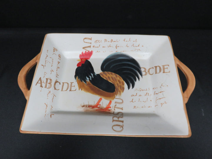 Handled Rooster Platter