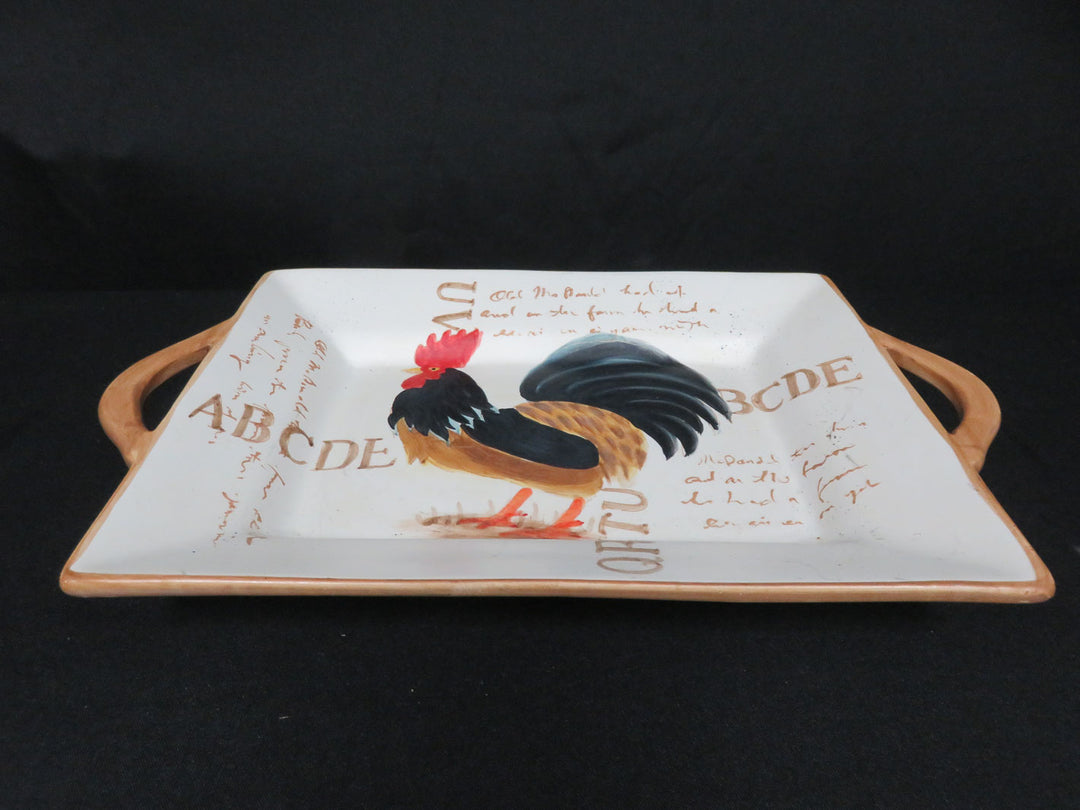 Handled Rooster Platter