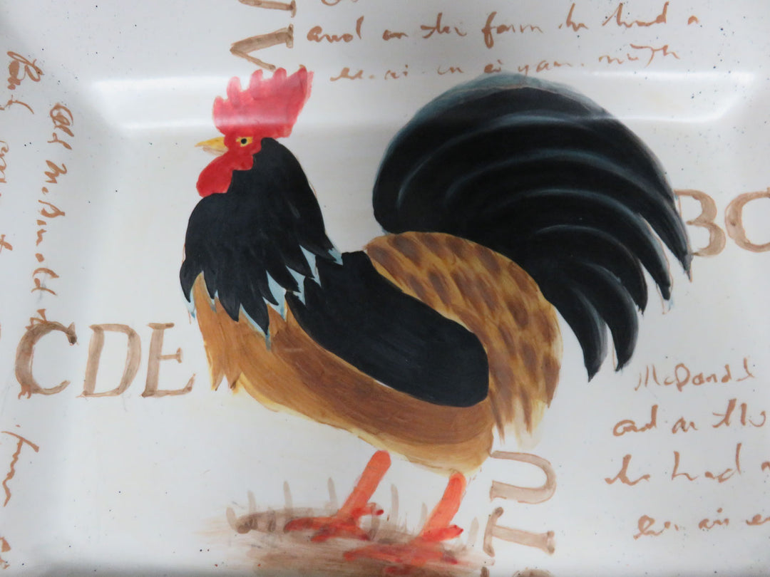 Handled Rooster Platter