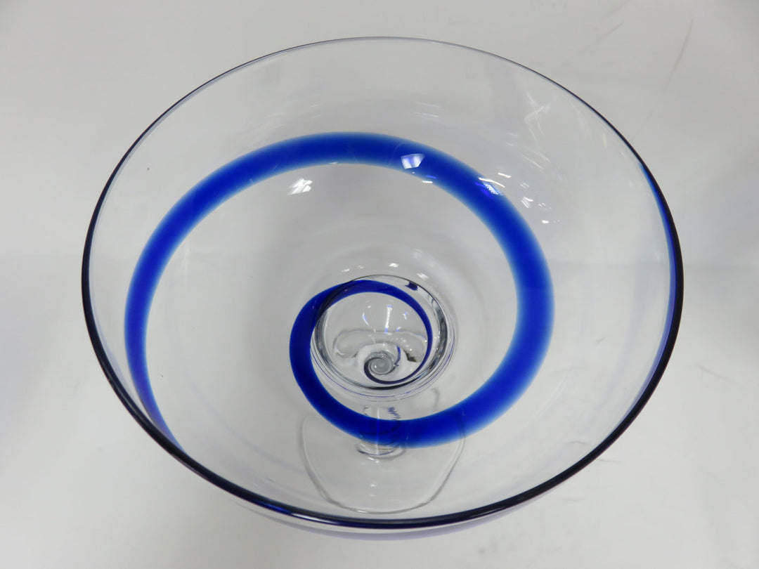 Blue Swirl Margarita Glasses