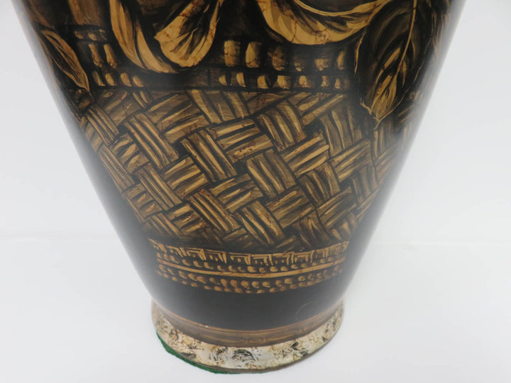 Black and Gold Floor Vase