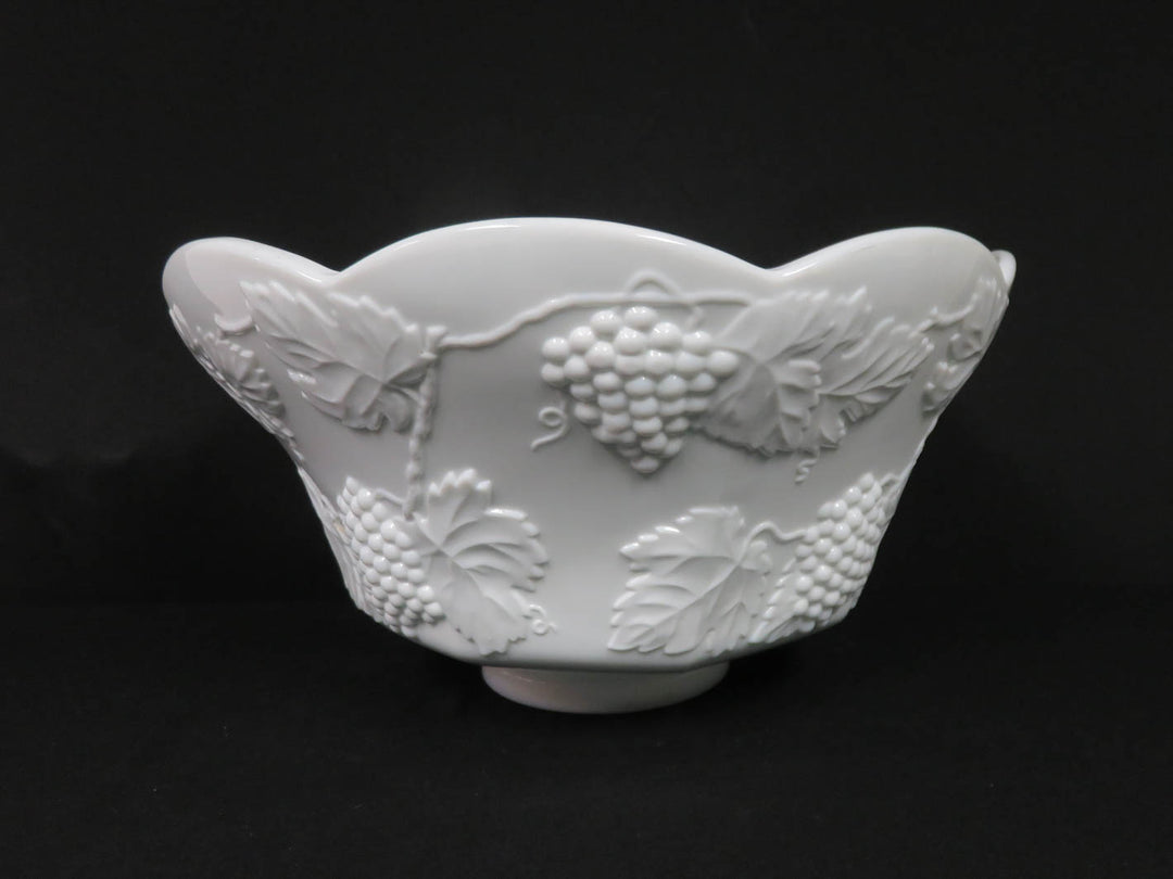 Large Harvest Milk Glass Bowl