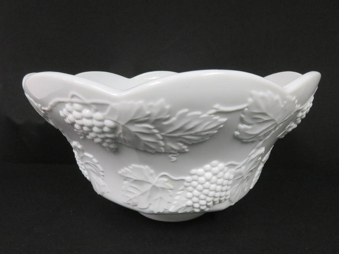 Large Harvest Milk Glass Bowl