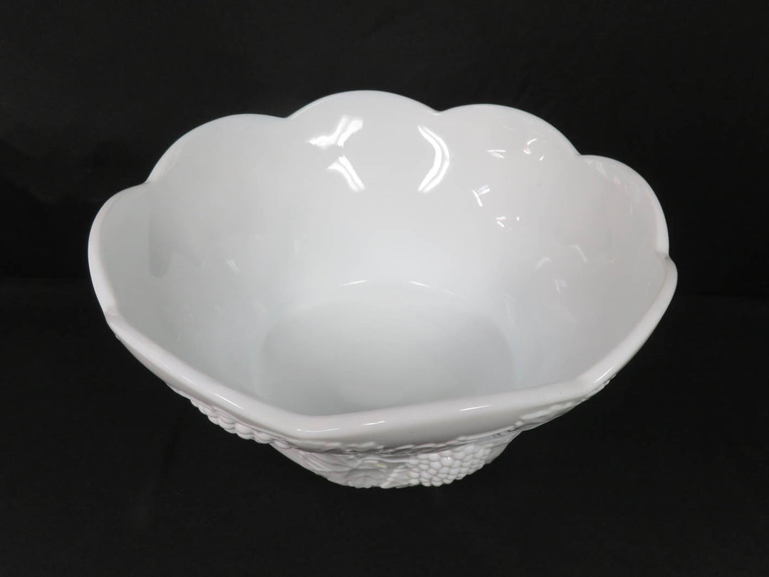 Large Harvest Milk Glass Bowl