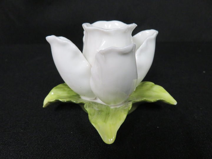 White Floral Candleholders