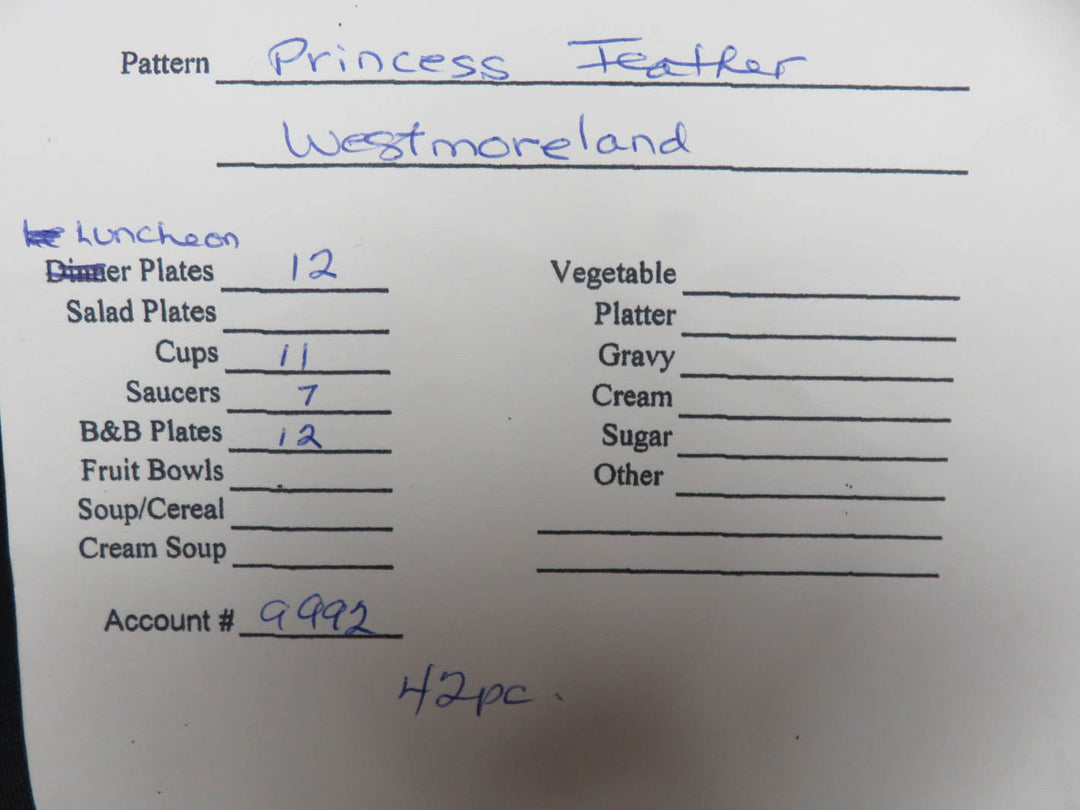 Westmoreland Luncheon Set