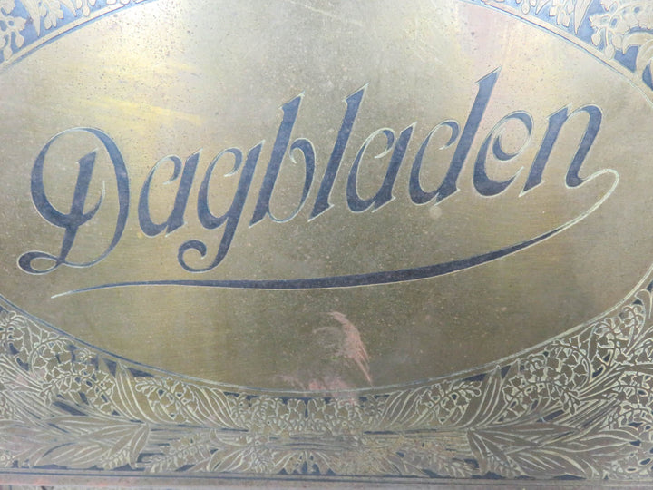 Brass and Wood Newspaper Holder