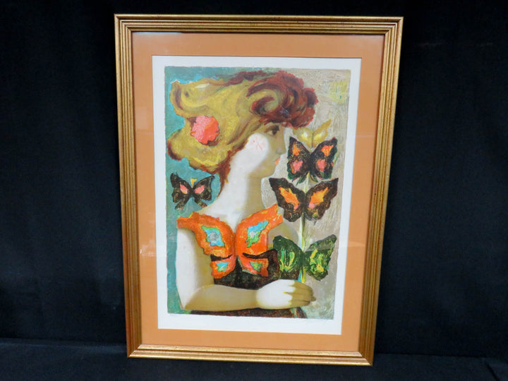 Portrait of a Woman with Butterflies