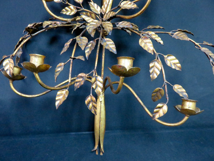 Gilded Metal Wall Sconce