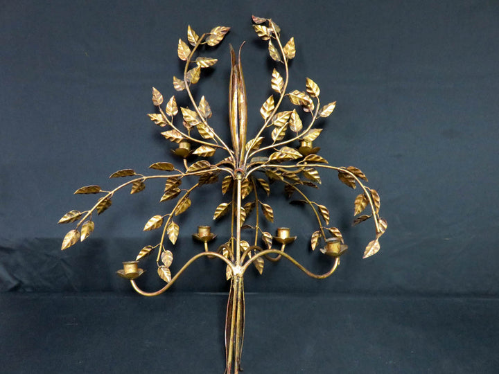 Gilded Metal Wall Sconce