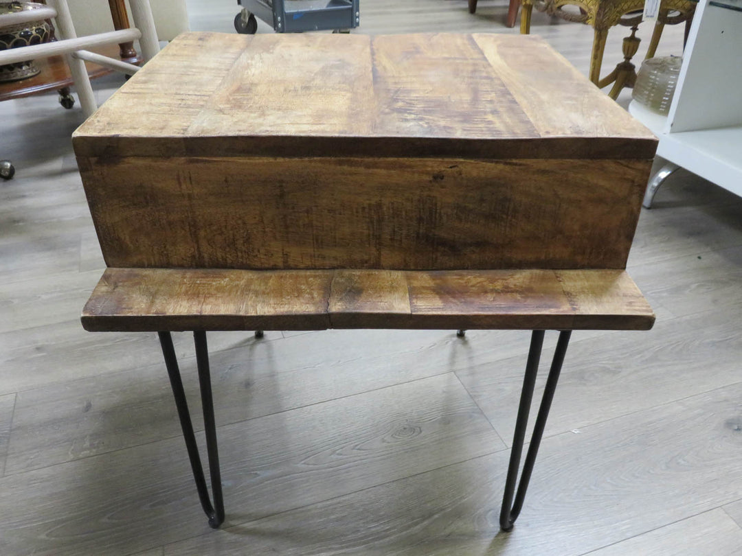 Industrial Style Wood End Table
