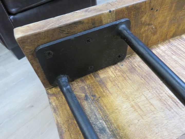 Industrial Style Wood End Table