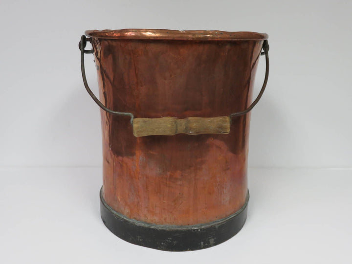 Copper Bucket With Wood Handle