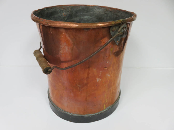 Copper Bucket With Wood Handle