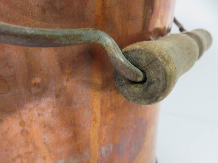 Copper Bucket With Wood Handle