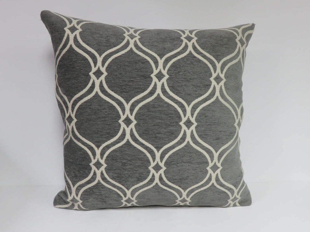 Gray and White Throw Pillow