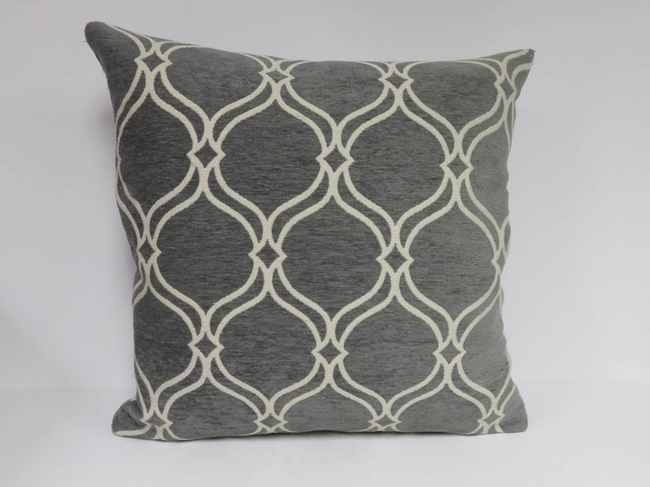 Gray and White Throw Pillow
