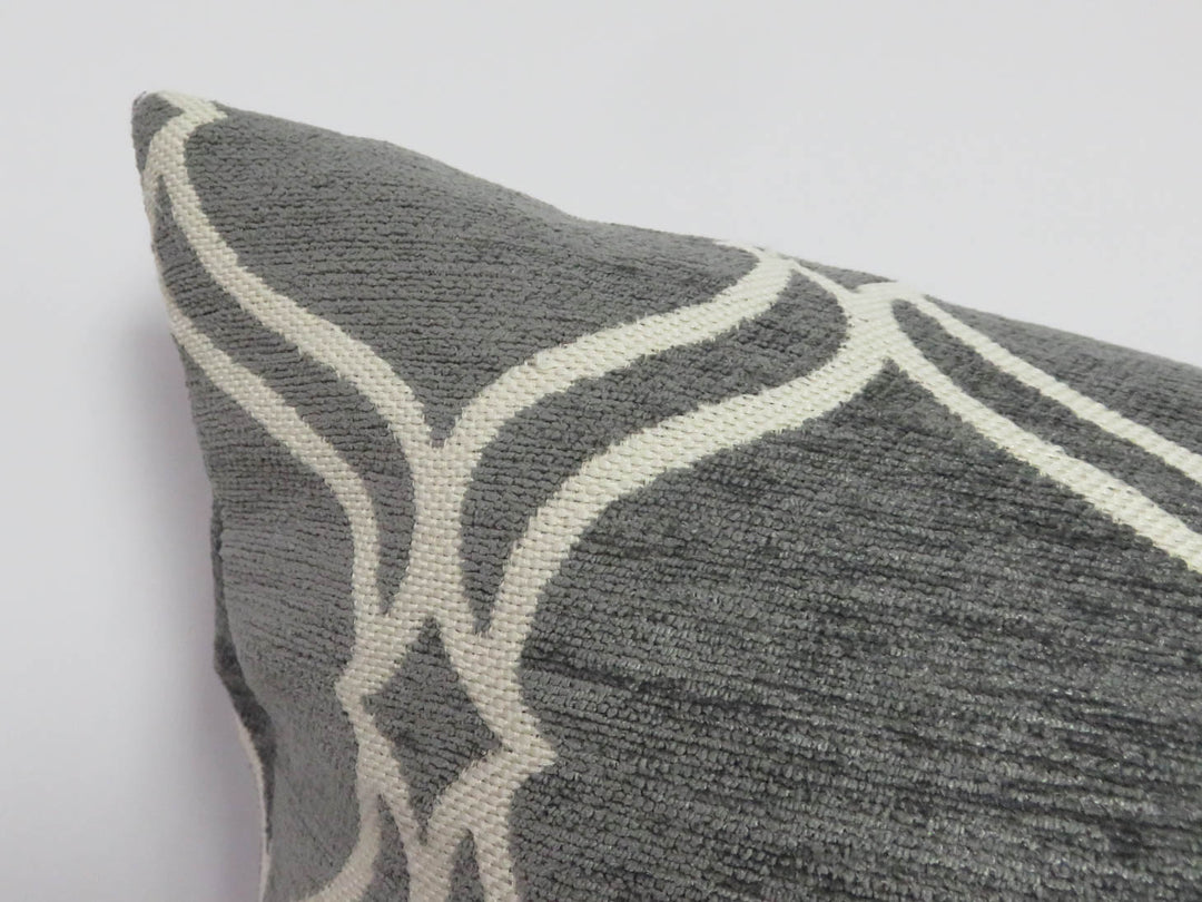 Gray and White Throw Pillow