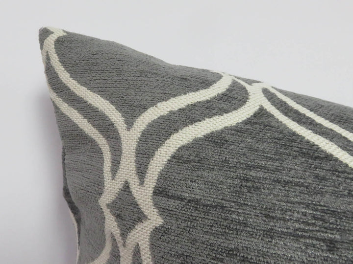 Gray and White Throw Pillow