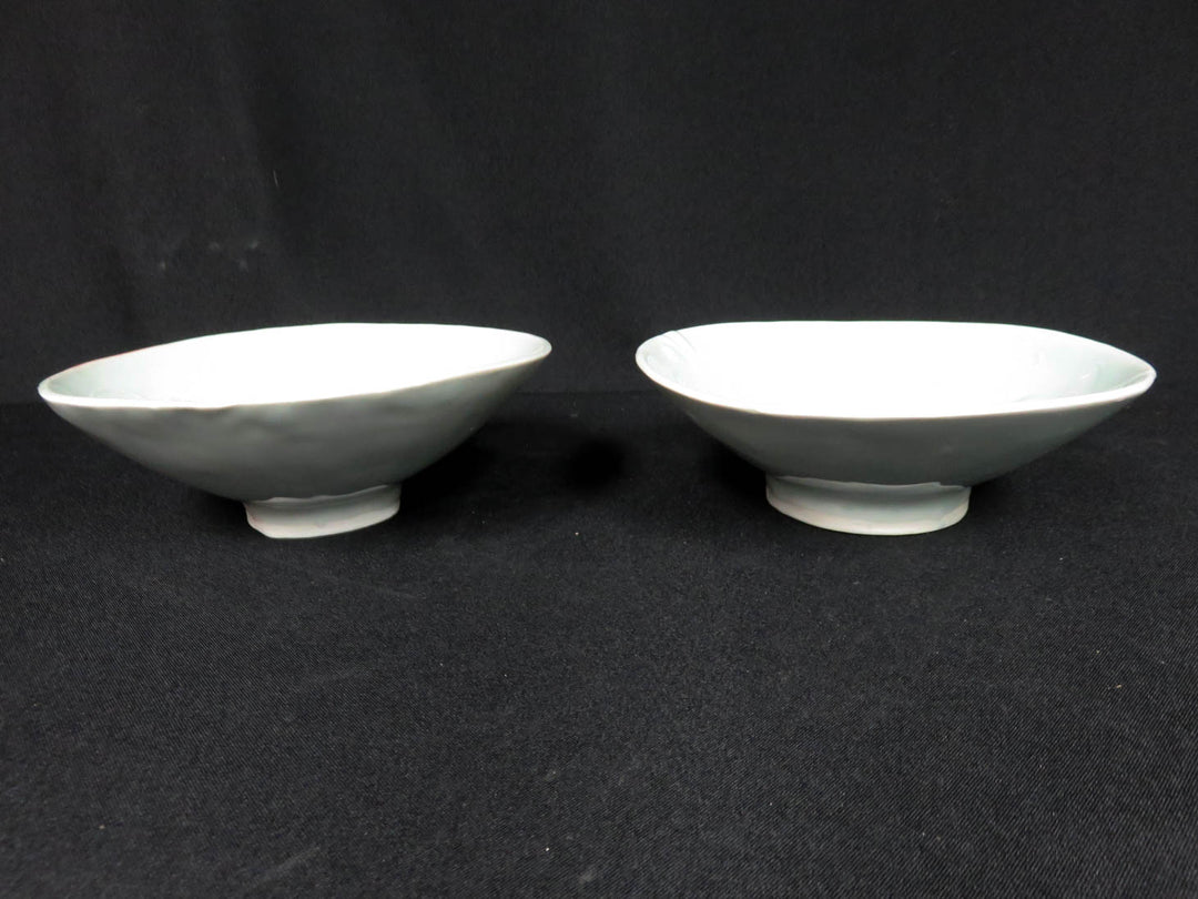 Pair Embossed Pottery Bowls
