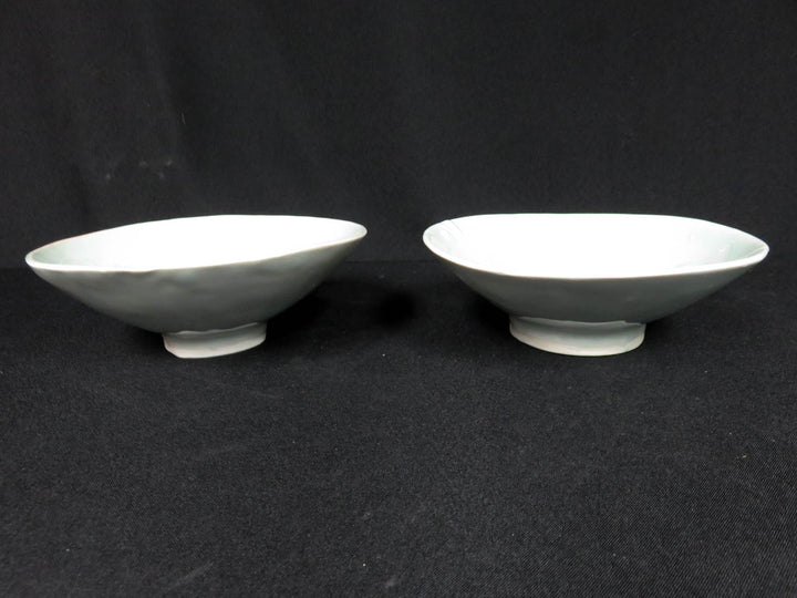 Pair Embossed Pottery Bowls