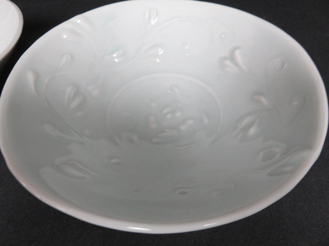 Pair Embossed Pottery Bowls