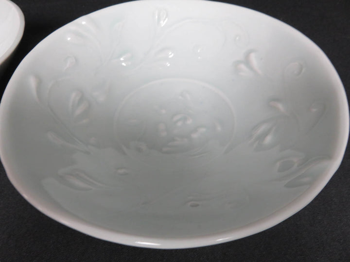 Pair Embossed Pottery Bowls