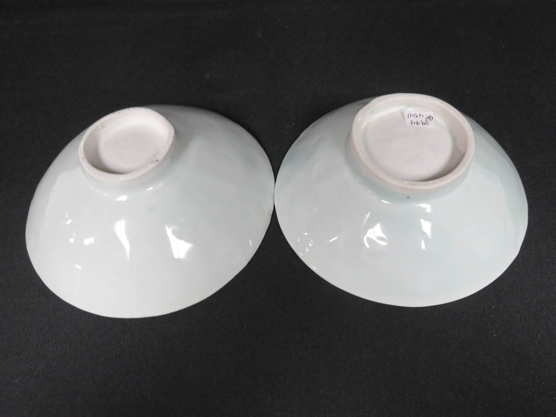 Pair Embossed Pottery Bowls