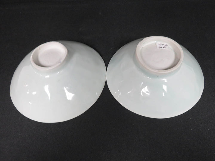 Pair Embossed Pottery Bowls