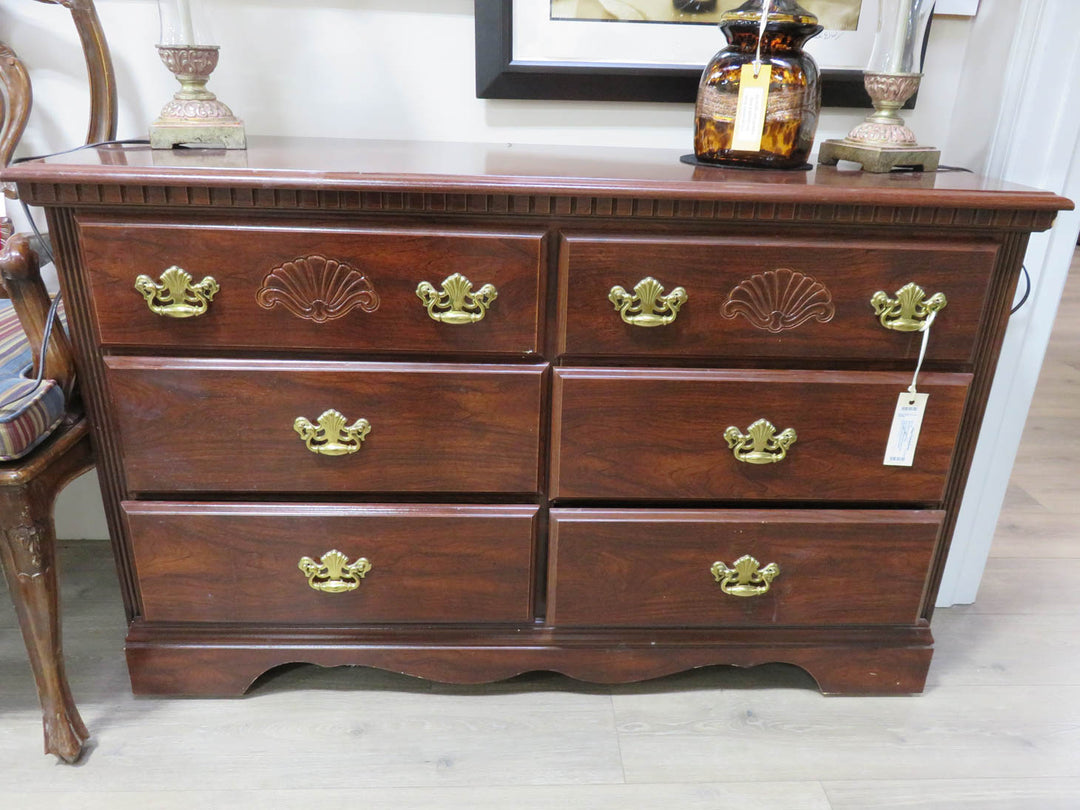 Shell Motif Six-Drawer Dresser