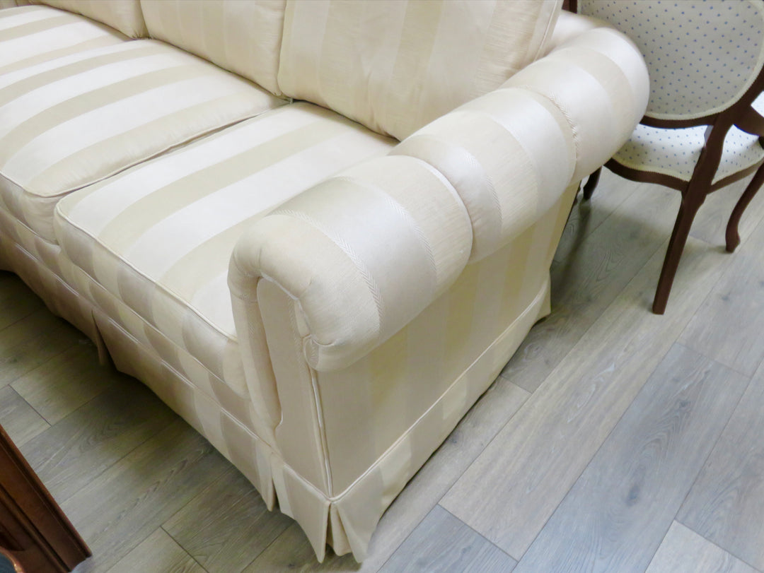 Cream Striped Sofa