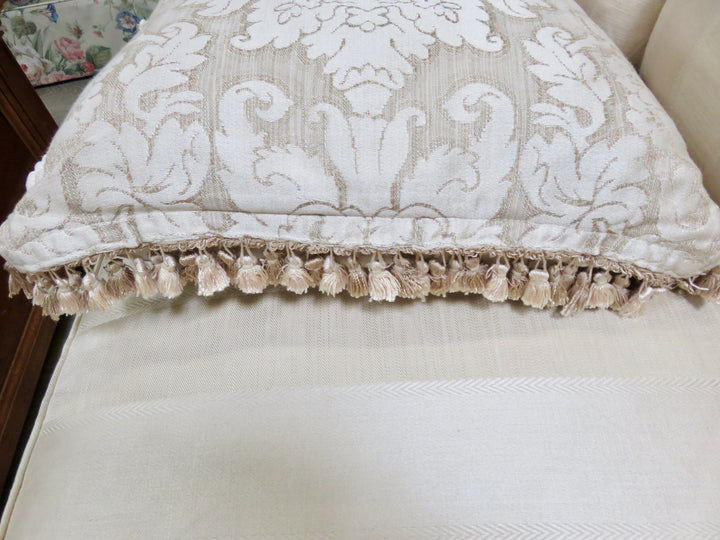 Cream Striped Sofa