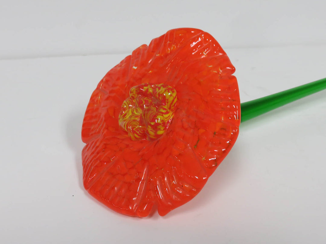 Art Glass Orange Flower