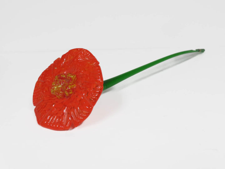 Art Glass Orange Flower