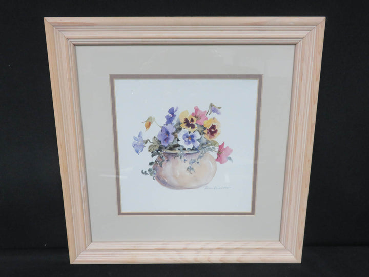 Print of Pansies in Vase