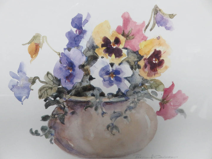 Print of Pansies in Vase