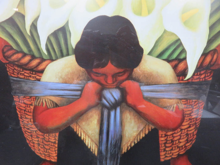 Print of Flower Vendor by Diego Rivera